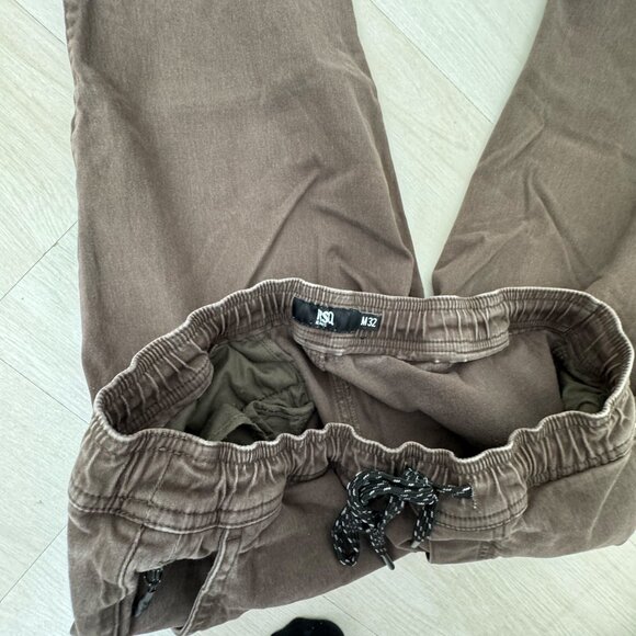RSQ Jeans Jogger Chino Pants Casual Mens Medium 32 Brown Drawstring - Picture 3 of 3